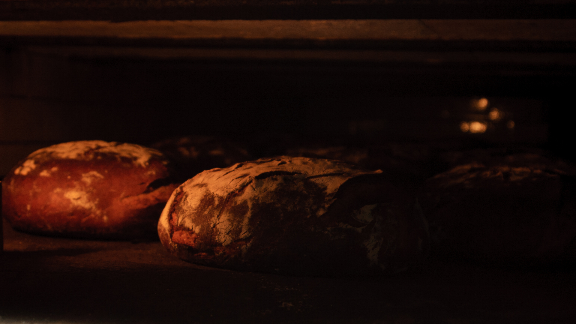 sourdough bread in oven